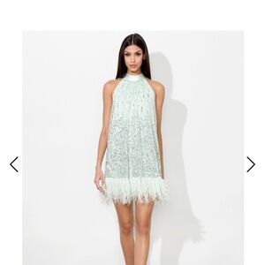 Erna Feather Mini Dress